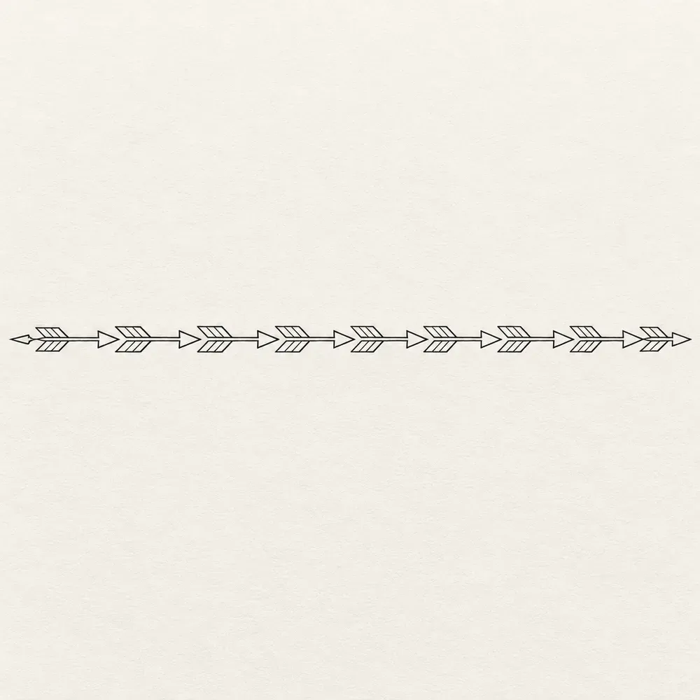 A row of arrows laid end to end all pointing the same way, running the width of the sheet.