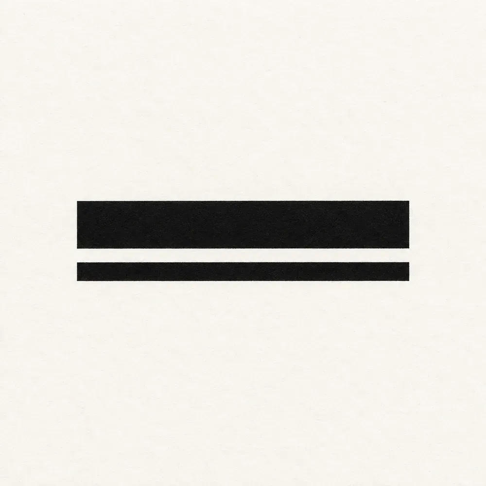 Two solid black stripes, a thicker one above a thinner one, with a gap between them.
